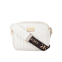 KLEIO White Quilted Faux Leather Sling And Cross Bags